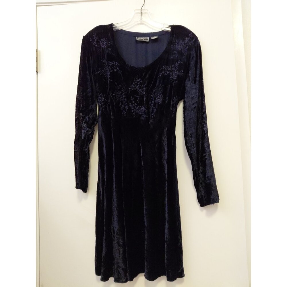 Nostalgia Black Velvet Short Dress Babydoll Goth Witch Y2k Med